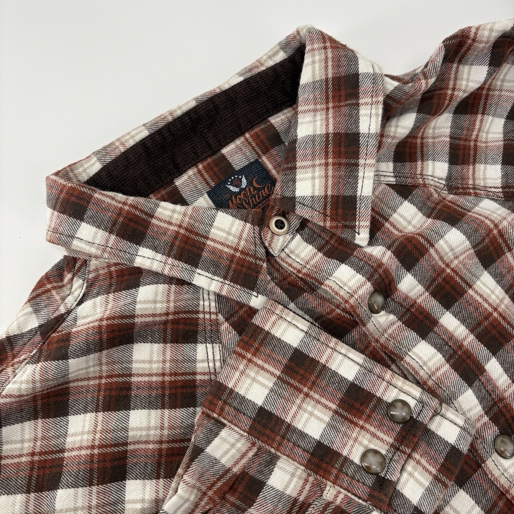Moonshine Spirit Brad Paisley Shirt Mens Large Plaid Flannel Western Pearl Snap